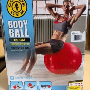 Golds Gym 65 Cm Performance Ball Anti-Burst Core Flexibility Exercise Ball RED